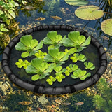 Round Floating Flora Fish Barrier, Water Floating Pond Planter Corral Island Landscape Planting Protector Fine Mesh with Lifting Ring,Water Features Ponds Decoration & ProtectPond from Birds (17inch)