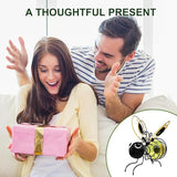EVOLUX Hanging Bee Solar Garden Lights Decor for Outside, Outdoor Statues Figurine Lights Decorations for Patio Balcony Yard Ornament Housewarming(2 pcs)