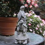Outdoor Turtle Statues, Resin Home Decor, Cute Decorations, The Perfect Garden Gift and Yard Decor for Three Turtles Large Size: 11.8 inches