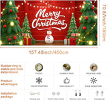 IVN Christmas Garage Door Cover Decoration 13x6ft Snowman Cartoon Trees String Lights Design Merry Christmas Winter Garage Door Banner Home Door Front Yard Decor for Xmas Eve Holiday Outdoor