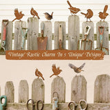 5PCS Rusty Bird Decor, Garden Sculptures and Yard Art, Yard Decorations Outdoor, Metal Bird Wall Decor, Fence Decorations Outdoor, Rustic Garden Decor, Outdoor Statues, Metal Birds Yard Decor