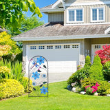 Garden Decor for Outside, YEAHOME 34 Inch Decorative Garden Stakes with Flowers Dragonflies, Metal Spring Yard Decorations for Outdoor Patio Lawn Backyard