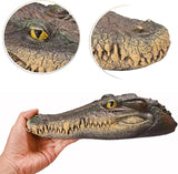 Floating Alligator Head Decoy, Pond Accessories Alligator Pool Float, Fake Gator Head, Duck Deterrents for Pool and Pond, Outdoor Pool Decor Crocodile Head for Decorations