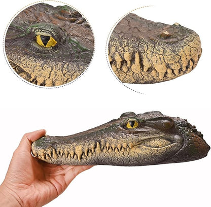 Floating Alligator Head Decoy, Pond Accessories Alligator Pool Float, Fake Gator Head, Duck Deterrents for Pool and Pond, Outdoor Pool Decor Crocodile Head for Decorations