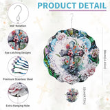 Cross Wind Spinners Outdoor - 3D Christian Christmas Winter Wind Spinner for Yard Patio Ornament Garden Decor, 12 Inch Hanging Kinetic Metal Wind Spinners Xmas Merry Gifts for Mom