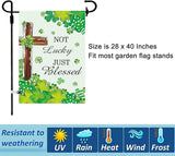 Christian Seasonal Garden Flags Set of 12 Double Sided 28 x 40 Inch Cross Yard Flags, Large Flags for Outside, Fall Winter Easter Christmas Outdoor Flags, Holiday House Flags for All Seasons