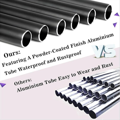 Metal WindChimes for Outside, 6 Tubes - 32 Inch Black Windchime, Weatherproof & Rustproof Outdoor Wind Chimes, Garden, Patio, Porch - Soothing Decorative Wind Chime, Unique Gift Idea