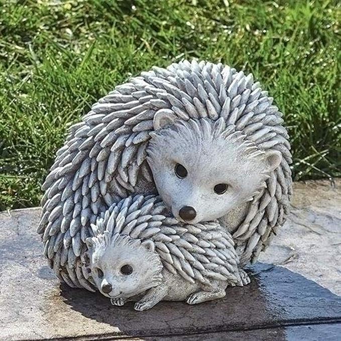 Garden Items Hedgehogs Statue, one Size, Light Gray