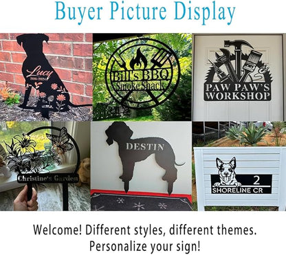 Custom Weimaraner Dog Garden Stake, Personalized Weimaraner Dog Metal Signs, Memorial Dog Sculpture, Dog Silhouette Stake Outdoor Lawn Ornaments, Dog Garden Decor, Customized