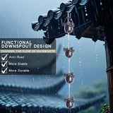 TZSSP Rain Chain, Iron Rain Chains-12 Cups,8FT Gutter Rain Chain,Adjustable Rain Catcher Chain for Outdoor Garden Decor,Replacement Downspout for Gutters,Dragonfly