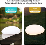 Solar Lights, Pebbles, Outdoor Waterproof Landscape Night Lights for Garden Paths, Stairs, Lawns, Patios, Yard Party Decorations, 2 Pack (White Light)