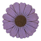 Landoraloria Cement Flower Stepping Stone 10” Daisy Garden Path Stone for Yard & Walkway Handcrafted Non-Slip Outdoor Patio Decor Weather-Resistant Cement Stone (Purple)