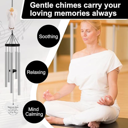 Angel Memorial Wind Chimes for Loss of Loved One Sympathy Gifts for Outside Large Outdoor Wind Chimes, Bereavement Gift Ideas, Condolence Memorial Gifts for Loss of Mom Dad Husband