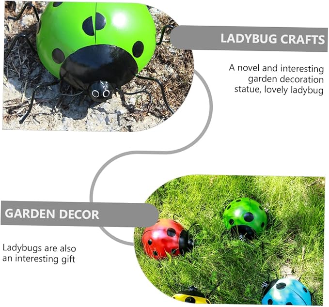 BESPORTBLE Simulated Ladybug Pendant Iron Garden Ornament Outdoor Decor Creative Hanging Artificial Ladybug Sculpture for Patio and Holiday
