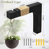 2 Pack Plant Hanger Hooks for Indoor Hanging Plants, Farmhouse Wooden Hanging Basket Wall Hooks for Outdoor Flower Pots Lanterns Wind Chime Lights Garden Decoration