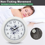 OCEST Large 15 Inch Metal Waterproof Outdoor Clock, Silent Illuminated Night Light Battery Operated Wall Clocks for Garden Pool Patio Living Room Decorative Decor