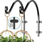 2Pack Heavy Duty Hanging Plant Brackets for Plants Basket Outdoor and Indoor, 16Inch Hanging Brackets Outdoor, 80lbs Holds Metal Plant Hanger Wall Hooks for Hanging Flower Pot Bird Feeder Lanterns