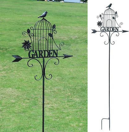 Decorative Garden Stakes，Metal Garden Sign for Outdoor Lawn Backyard Porch Pathway Decor