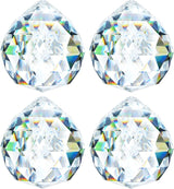 HDCRYSTALGIFTS 4 Pack 40MM Clear Crystal Prism Ball Suncatchers Rainbow Pendants Maker, Hanging Crystals Chandelier Prisms for Windows Home Decoration