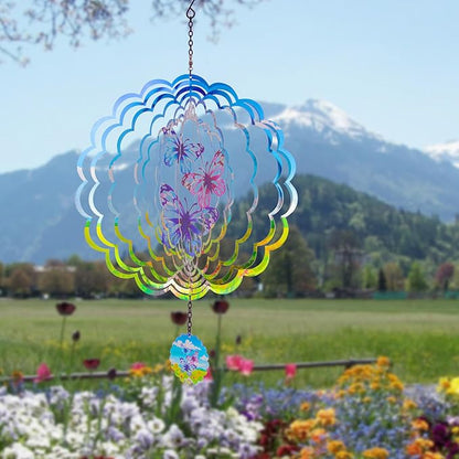 Butterfly Wind Spinners, Outdoor Garden Decor, Wind Chimes for Outside, Wind Spinner Outdoor Colorful Butterfly Mother's Day Decor, Ornaments Kinetic Yard Art, Mother's Day Decorations