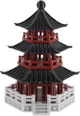 LOGOFUN Mini Pavilion Pagoda Zen Garden Statue Chinese Ancient Architecture Model for Bonsai Micro Landscape Decorations - 2.87X2.16X1.93in