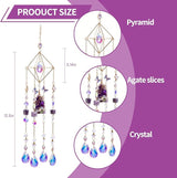 Crystal Suncatchers for Window Hanging Decor Amethyst Prism Sun Catcher Indoor Window Rainbow Maker Crystal Wind Chimes Garden Outdoor Home Decoration