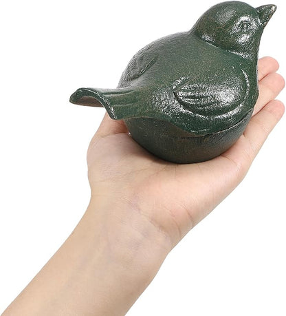 JUXYES Bird Cast Iron Key Hider Outside Spare Door Key Box Outdoor Small Garden Statues Ornament, Bird Indoor Decoration Jewelry Trinkets Box for Key, Ear Studs, Ring, Paper Clip