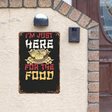 Vintage Metal Tin Sign I'm Just Here For The Food Chinese Year Dumplings Cny 2023 The Year Of The Rabbit Chinese Year 8x12 Inches Retro Wall Decor for Home,Garden,Patio,Office,Kitchen,Bedroom