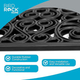 BIRDROCK HOME Rubber Stepping Stones - Decorative Pavers for Garden Path, Patio, Lawn, Yard, and Backyard Landscaping - Easy Install Outdoor Walkway Pathway, Ground Tiles - Black - Set of 3, 12 x 12