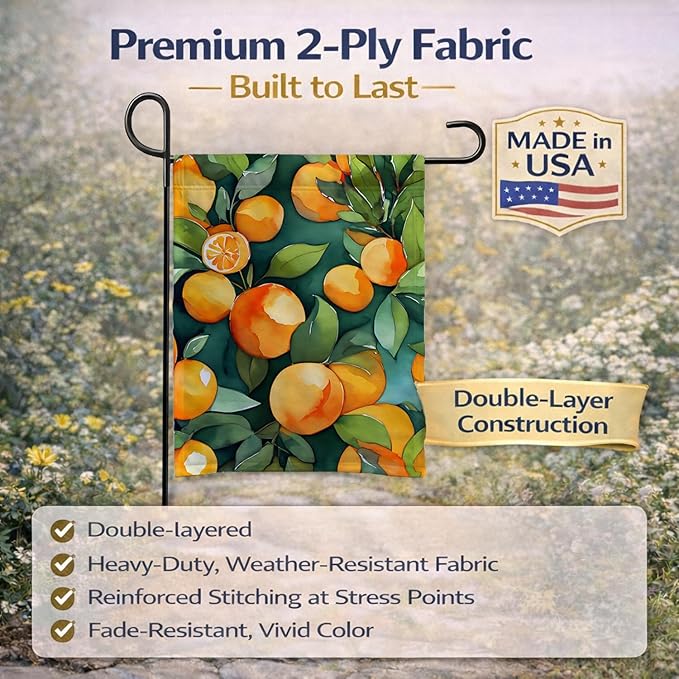Caroline's Treasures Florida Orange Blossom in Watercolor Garden Flag Mailbox Flag Decorative Yard Flag Banner Outside Patio Artwork Yard Flower Beds, Garden Size, Multicolor