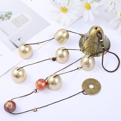 Lucky Wind Chimes Fengshui Bell Copper Wind Chimes for Outside Clearance 6 Bells Chinese Hanging Feng Shui Decor Home Garden Hanging Decoration Good Luck Blessing