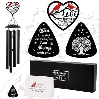 Cardinal Wind Chimes for Outside - Metal Windchimes Memorial Mother Father Sister Sympathy Gifts for Loss of Loved One Indoor Outdoor Garden Patio Burial Decor Bereavement Remembrance Gift