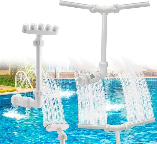 2-Pack Pool Fountain - Dual Spray + 5-Nozzle Water Fountains for Above and In-Ground Pools, 360° Adjustable Swimming Spa Accessories Decoration Summer Water Temperatures Cooling.
