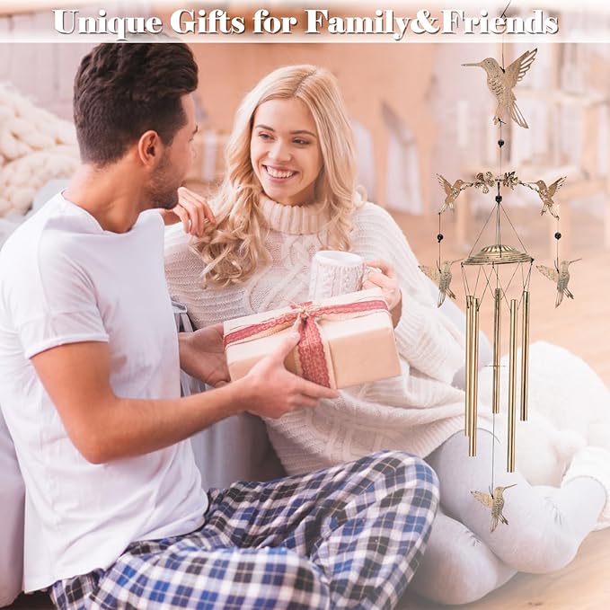 Wind Chimes for Outside Garden Decor - Hummingbird Decorations Wind Chimes, Birthday Gfits for Women, Mom, Grandma, Memorial Gifts, Housewarming Gifts, Yard or Patio Deals