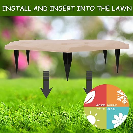 4Pcs Hexagon Butterfly Stepping Stone Outdoor Garden Walkway, Durable Plastic Pavers for Patio, Pathway, and Landscaping, Weatherproof Stepping Stone with Ground Stakes for Easy Installation