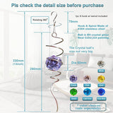 Fonmy Gazing Ball Spiral Tail -Decorative Wind Spinner Sun Catcher Rainbow Maker 11 inch Tail and 2 inch Purple Crystal Orb. Indoor Outdoor Garden Decoration -13 inch Height