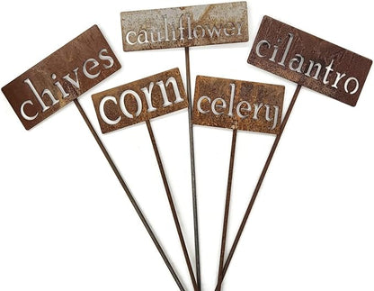Classic Metal Garden Markers 19 Inches Tall (corn, Naturally Rusted)