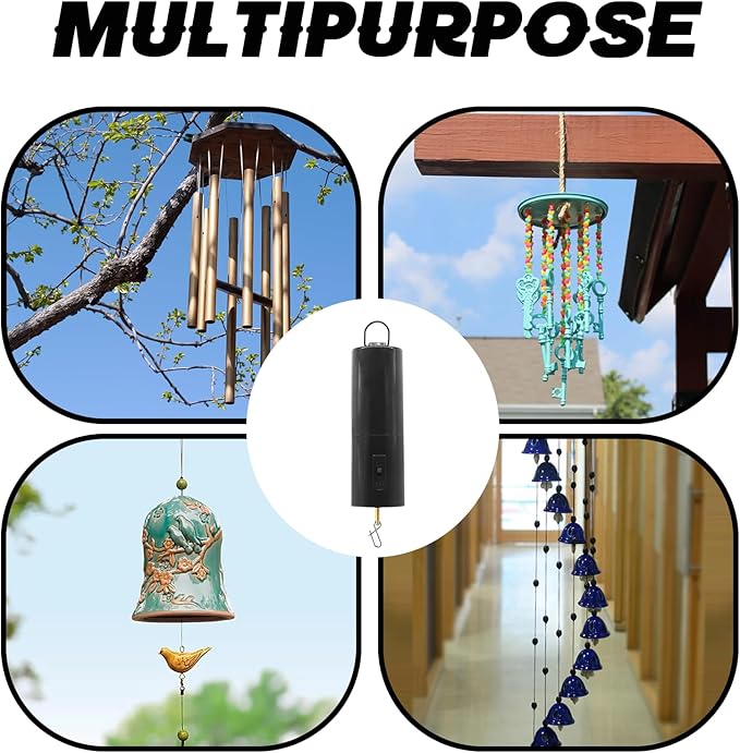 2 Pack Wind Spinner Motor Hanging Display Rotating Motor Battery Operated Multi-Purposes Rotatable Hook for Garden Outdoor Decoration(Black)