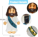 LIULO TOOL Jesus Love You Solar Lighted Figurine, 10.4 Inch Resin Religious Christian Statue, Glowing Christian Gifts for Indoor Home and Outdoor Garden Decorations, Gift for Mom Grandma
