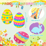 Ferraycle 16 Pcs Easter Decorations Outdoor Easter Eggs Hanging Yard Signs 7.9 Inch Large Colorful Egg Shaped Double Sided Plastic Slices Ornaments for Tree Porch Yard Outside Party Decor(Floral Egg)