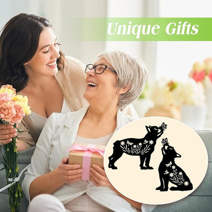 EZTZEN Dog Metal Garden Stakes Decorative, Gifts for Women/Men/Dog Lovers Gifts,Black French Bulldog Silhouette Statues Garden Decor for Outside,Outdoor Decor,Yard Art,Patio,Lawn Ornaments