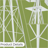 Outvita 8FT Ornamental Windmill for Yard, Heavy Duty Durable Metal Weather Vane Garden Decoration Weather Resistant for Garden, Farm, Seaside