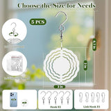3 Inch Sublimation Wind Spinner Blanks, 5 Pack Double-sided Sublimation Metal Blanks Bulk for Transfer DIY, Aluminum 3D Wind Spinner for Indoor Outdoor Porch Garden Yard Window Hanging Decor