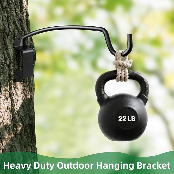 Outdoor Plant Hanging Bracket Wall Mount Plant Hanger Decorative Curved Hooks with Ajustable Angles for Bird Feeder, Wind Chimes Metal Black 12.2 Inches