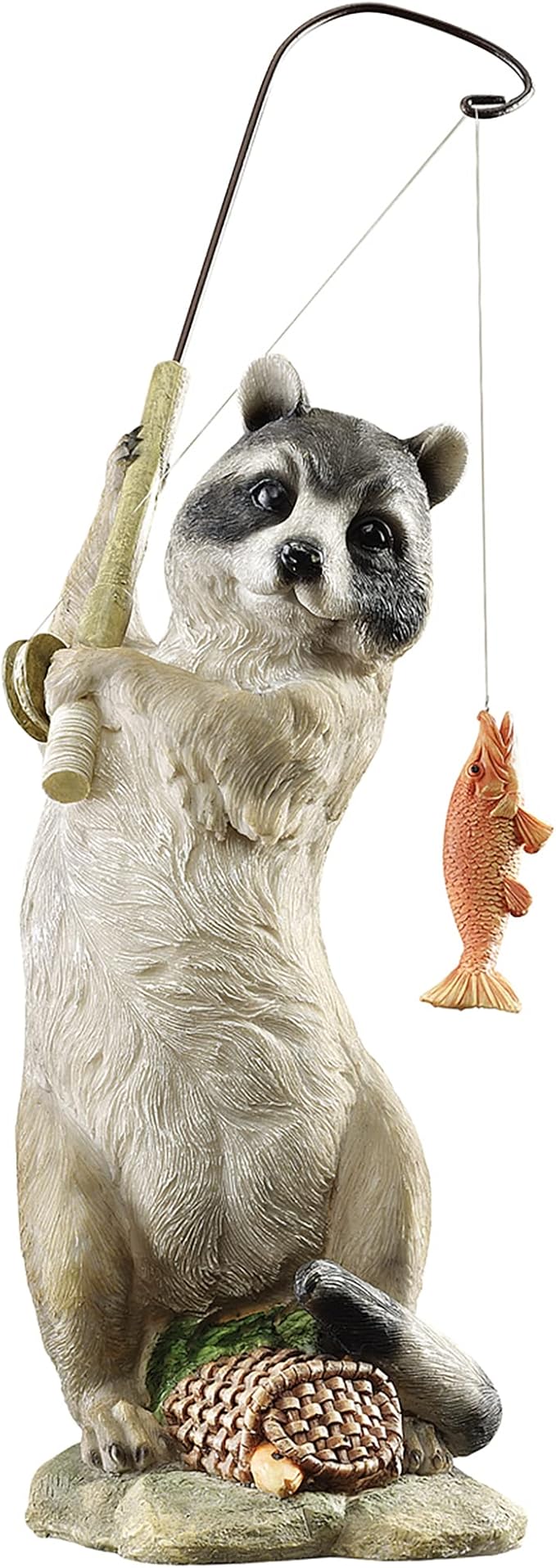 Design Toscano The Masked Fisherman Raccoon Statue