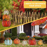 hogardeck Fall Decorations for Home Outdoor, 2 PCS 34" Decorative Garden Stakes with 6 Stacked Pumpkins for Fall Decor, Metal Yard Signs for Garden Home Lawn Patio Thanksgiving