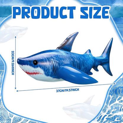 Realspring 12 Pcs 15 Inch Inflatable Shark Party Decorations Summer Shark Inflatables Outdoor Decor Large PVC Ocean Animals Blow up Hanging Ornaments for Beach Under The Sea Party Supplies Gift