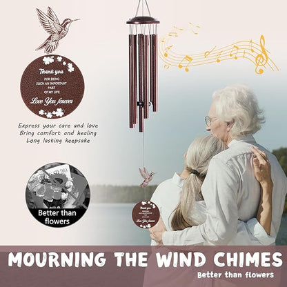 Outdoor Wind Chimes, 37 inch, Hummingbird Windchime, Suitable for Home Decoration, can be Used in Gardens, patios, Balconies, etc. Gift That Expresses Sympathy for Mothers, Grandmothers or Friends.