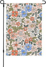 Hello Fall Garden Flags 12x18 Double Sided, Small Vintage Floral Yard Flag for Farmhouse Front Porch Lawn Outdoor Holiday Decor