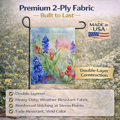 Caroline's Treasures Texas Bluebonnets in Watercolor Garden Flag Mailbox Flag Decorative Yard Flag Banner Outside Patio Artwork Yard Flower Beds, Garden Size, Multicolor